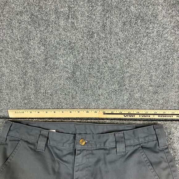 Carhartt B290 Dungaree Pants Mens 38x30 Gray Workwear Utility Twill Stain - Picture 5 of 9